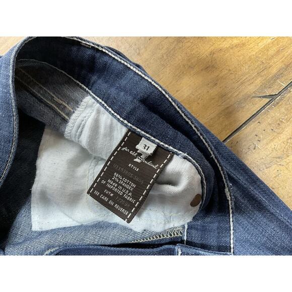 7 For All Mankind Jeans Womens 31 Blue Dojo Flare Medium Wash Low Rise - Picture 5 of 10